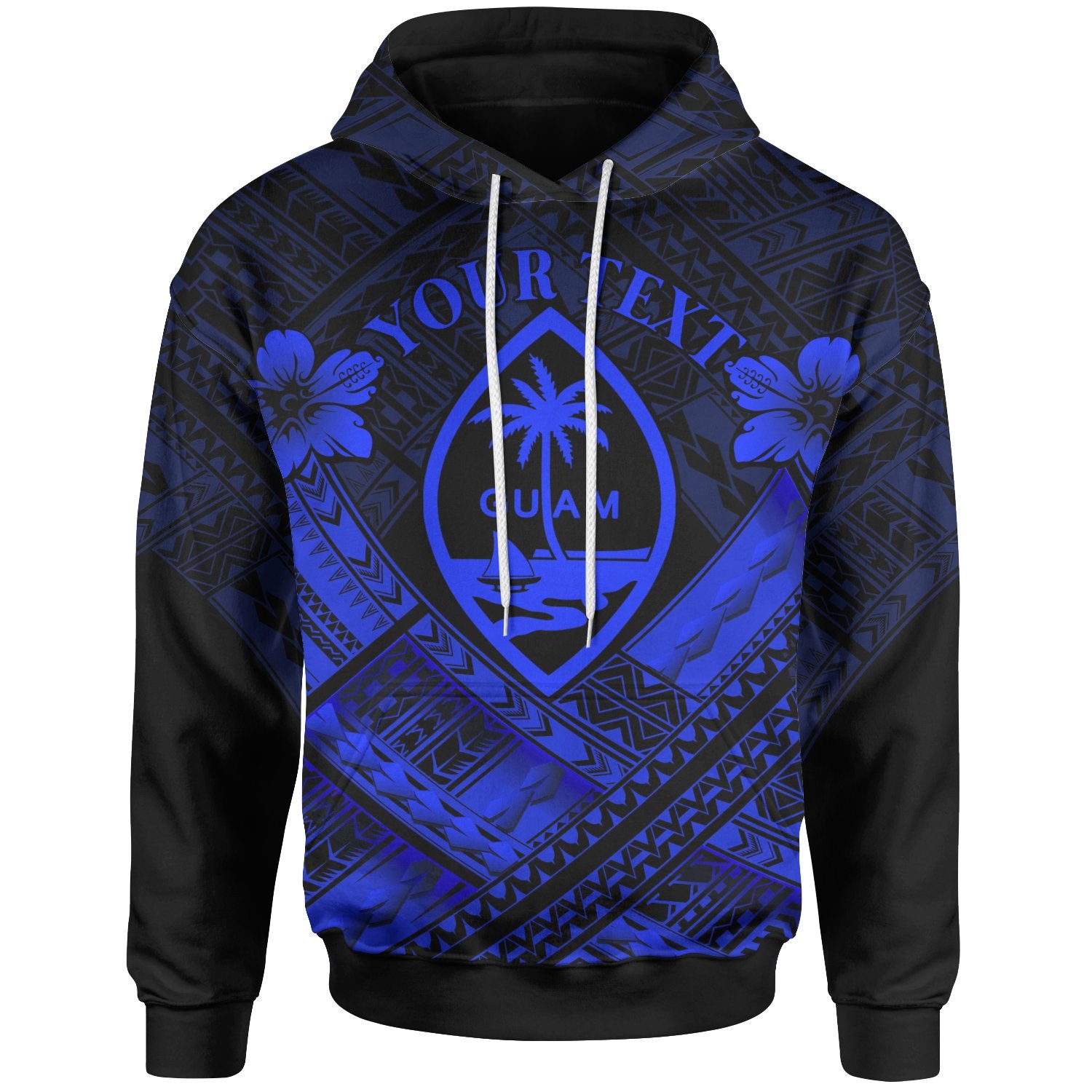 Guam Polynesian Custom Hoodie Guam Blue Seal Camisole Hibiscus Style Unisex Blue - Polynesian Pride