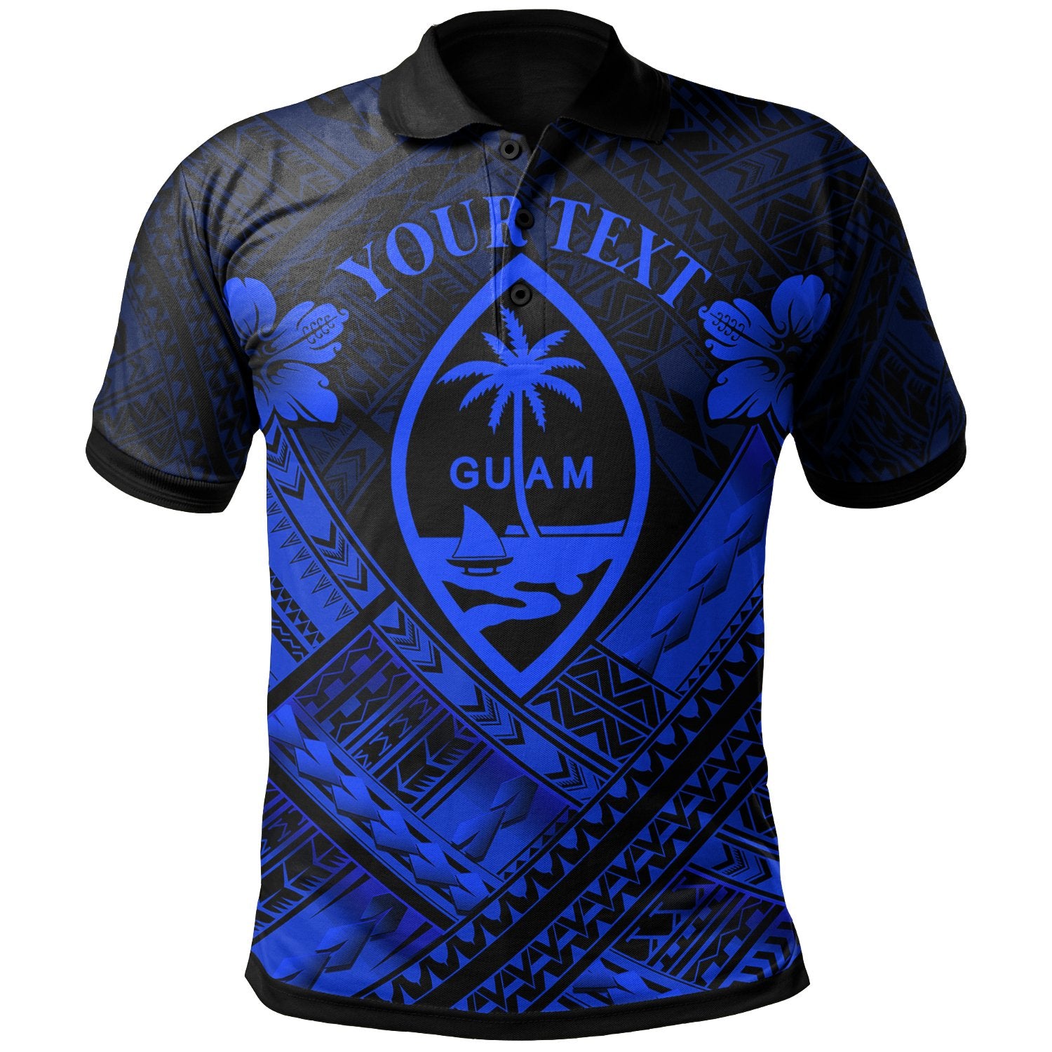 Guam Polynesian Custom Polo Shirt Guam Blue Seal Camisole Hibiscus Style Unisex Blue - Polynesian Pride