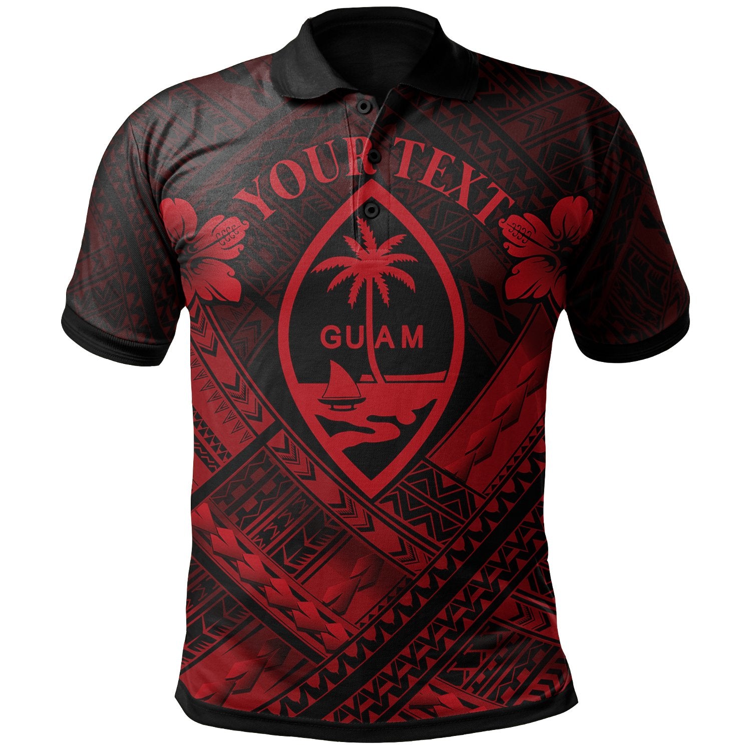 Guam Polynesian Custom Polo Shirt Guam Red Seal Camisole Hibiscus Style Unisex Red - Polynesian Pride