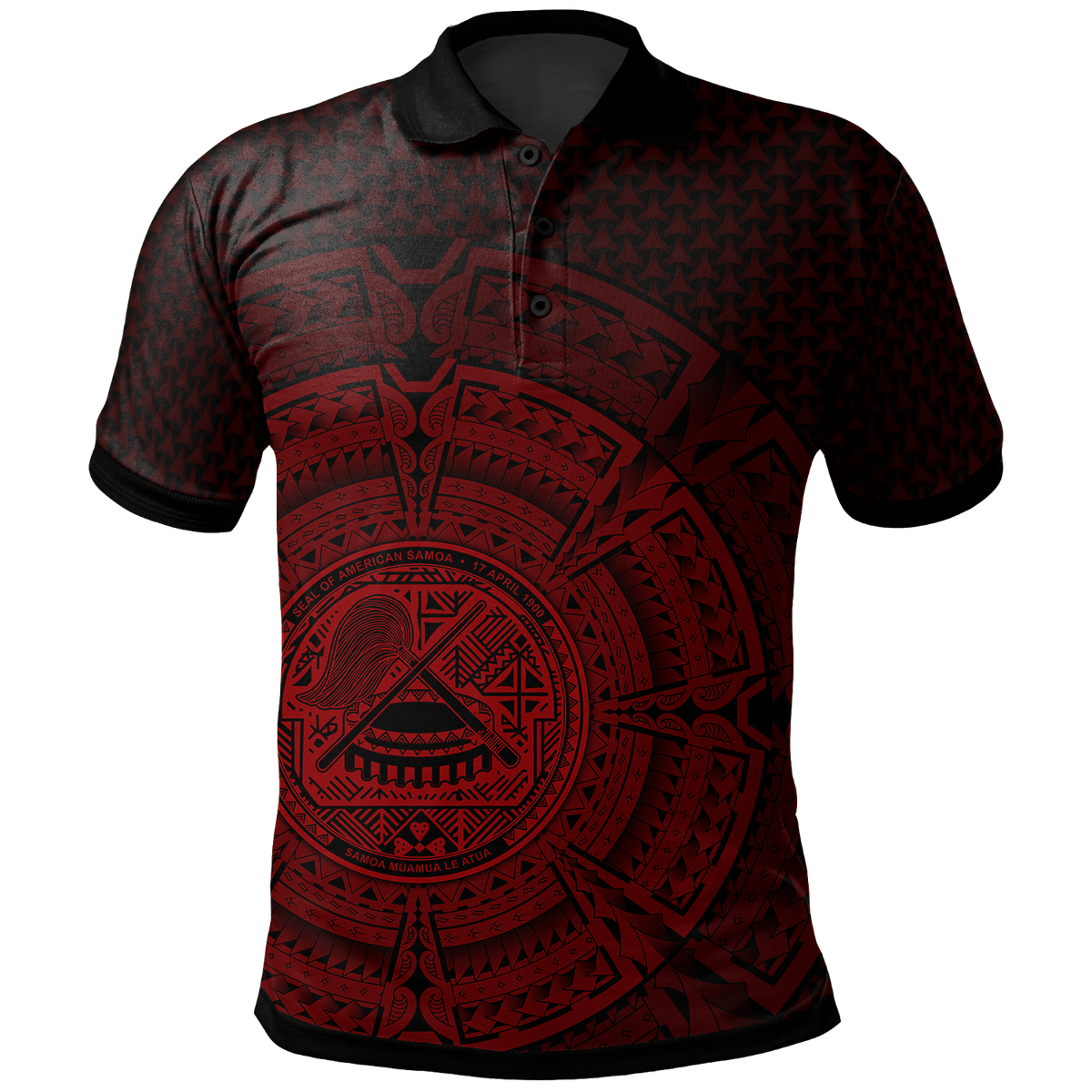 American Samoa Polo Shirt Polynesian Circle (Red) Unisex Red - Polynesian Pride