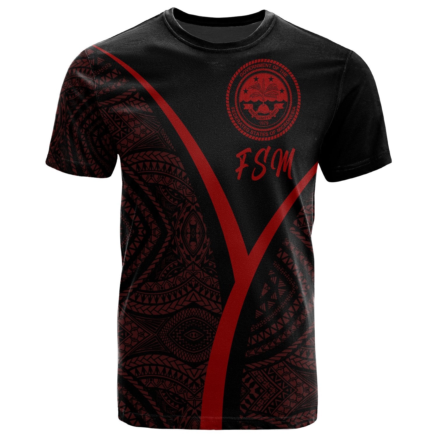 Federated States of Micronesia Micronesia T Shirt The Pride of FSM Red Unisex Black - Polynesian Pride