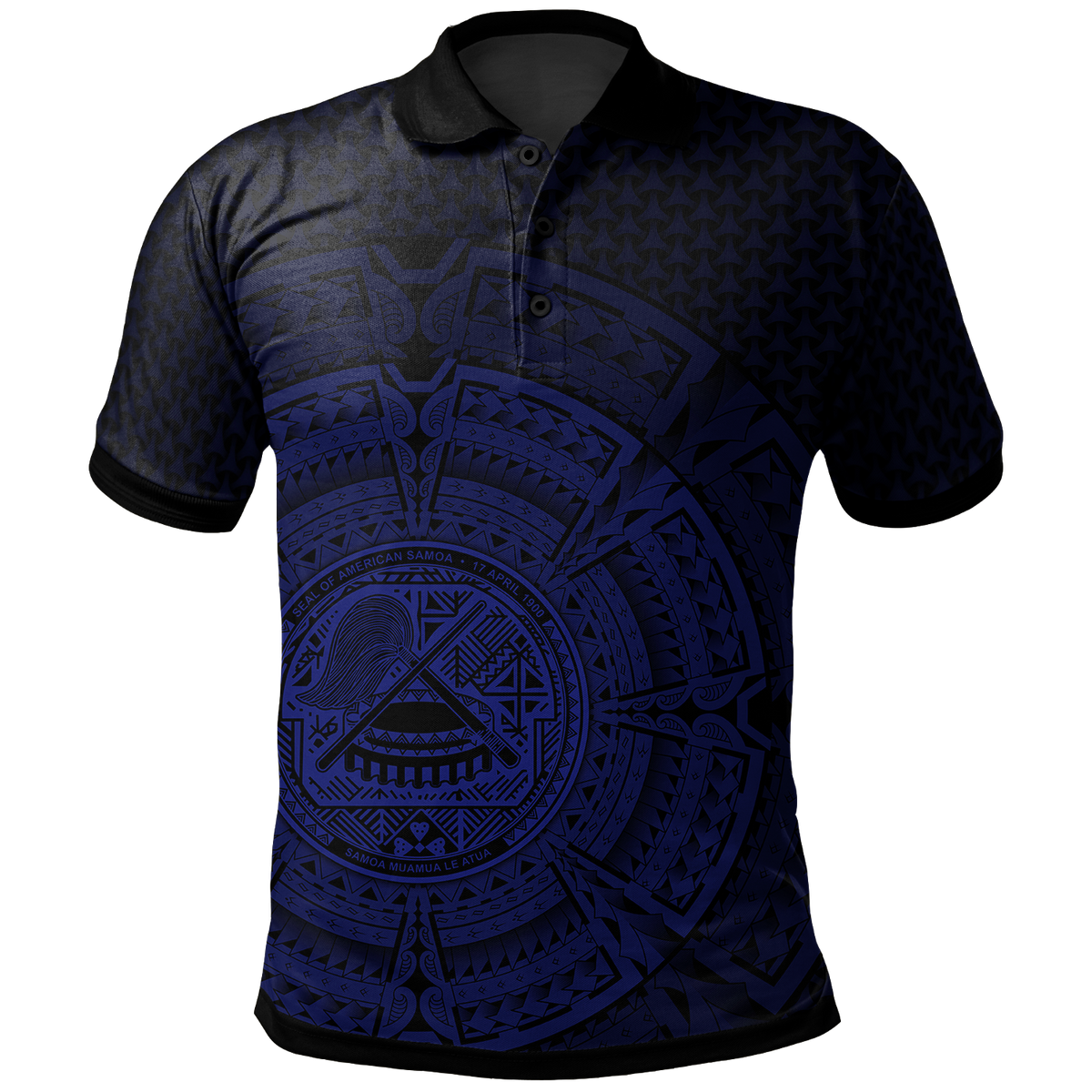 American Samoa Polo Shirt Polynesian Circle (Blue) Unisex Blue - Polynesian Pride
