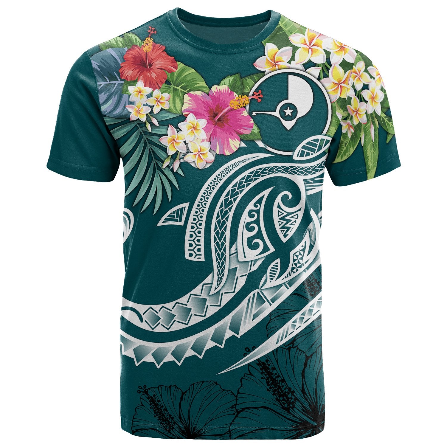 YAP Polynesian T Shirt Summer Plumeria (Turquoise) Unisex Turquoise - Polynesian Pride