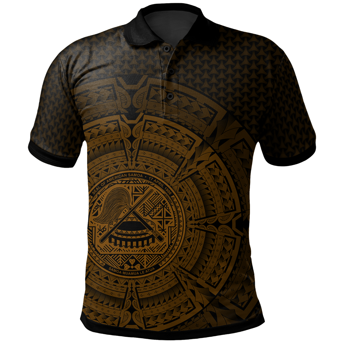 American Samoa Polo Shirt Polynesian Circle (Golden) Unisex Golden - Polynesian Pride