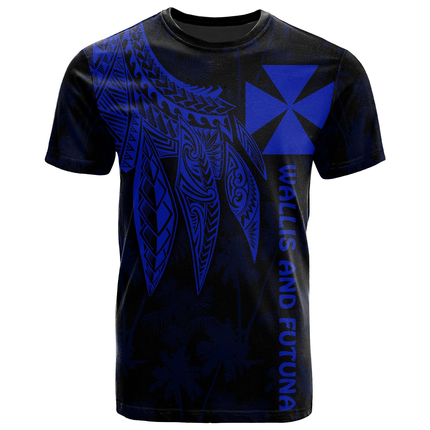 Wallis and Futuna T Shirt Polynesian Wings Blue Unisex Blue - Polynesian Pride