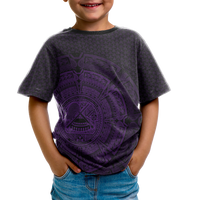 American Samoa Polynesian T Shirt Polynesian Circle (Purple) - Polynesian Pride