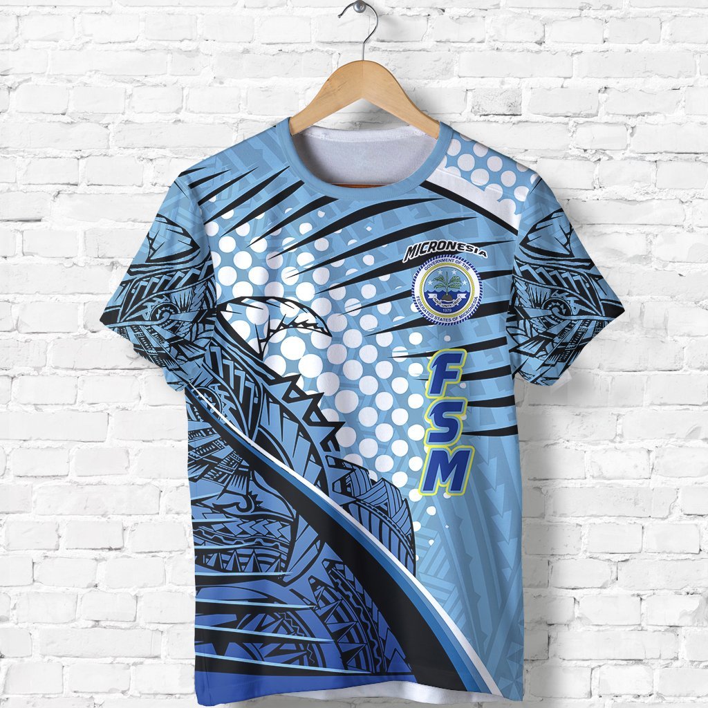 Federated States of Micronesia T Shirt F S M Seal Tides Style Special K6 Unisex Blue - Polynesian Pride