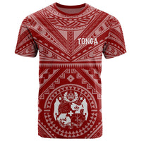 Tonga T Shirt Tonga Seal With Polynesian Tattoo Style (Red) Unisex Red - Polynesian Pride