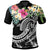 Kosrae Polynesian Polo Shirt Summer Plumeria (Black) Unisex Black - Polynesian Pride