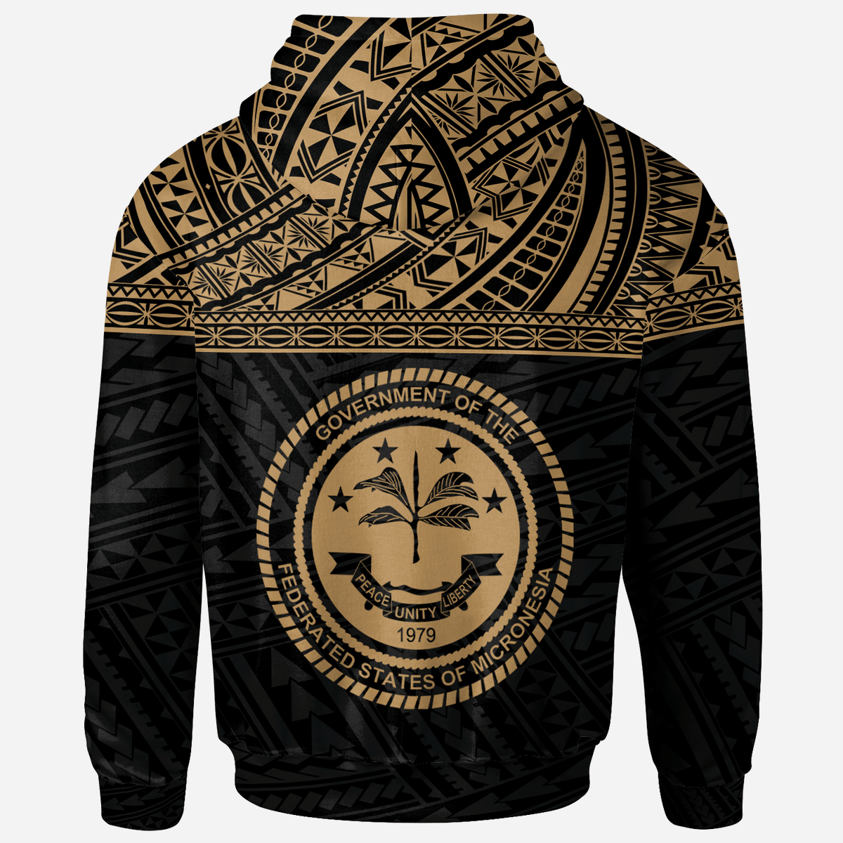 Federated States of Micronesia All Over Hoodie Gold Style - Polynesian Pride