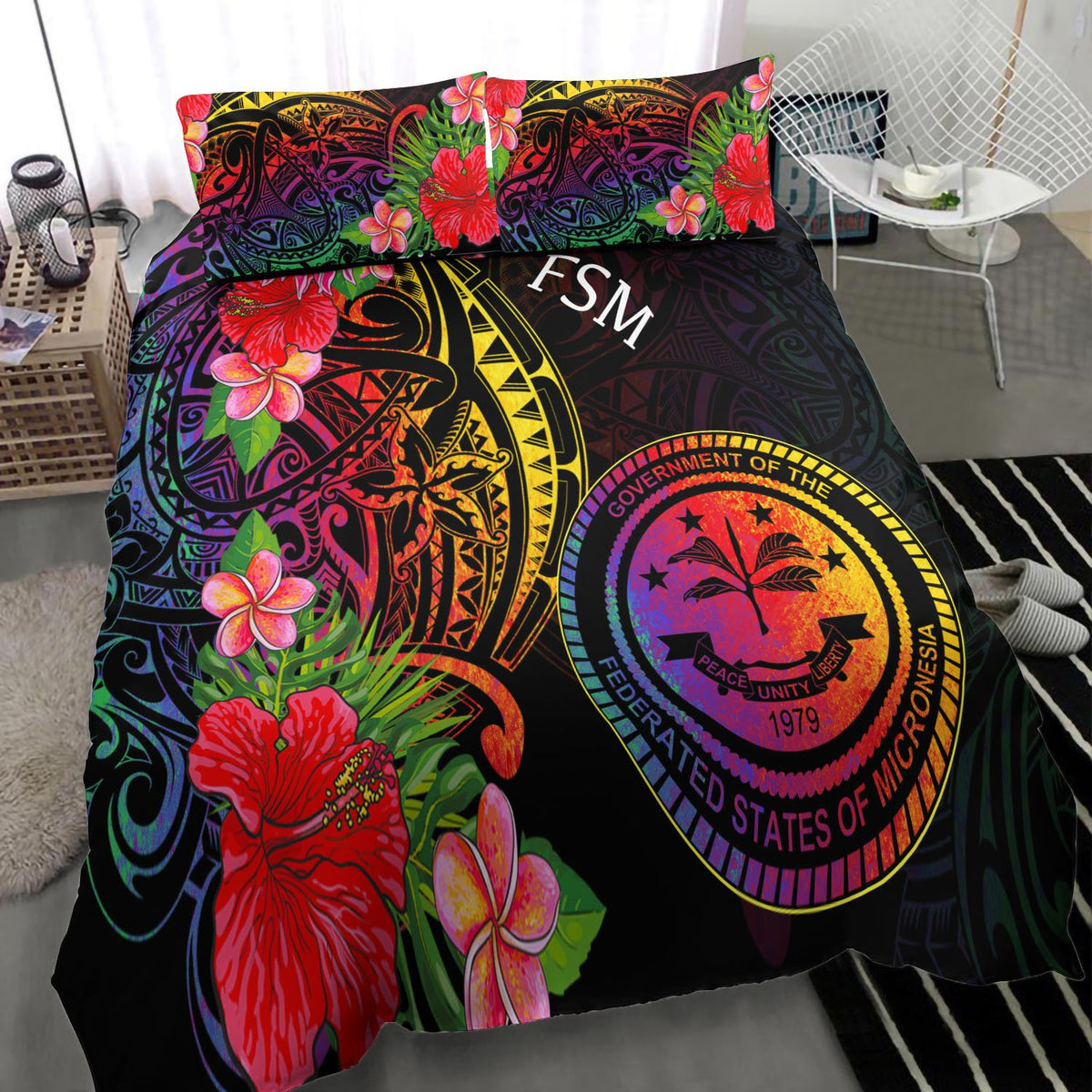 Federated States of Micronesia Bedding Set - Tropical Hippie Style - Polynesian Pride