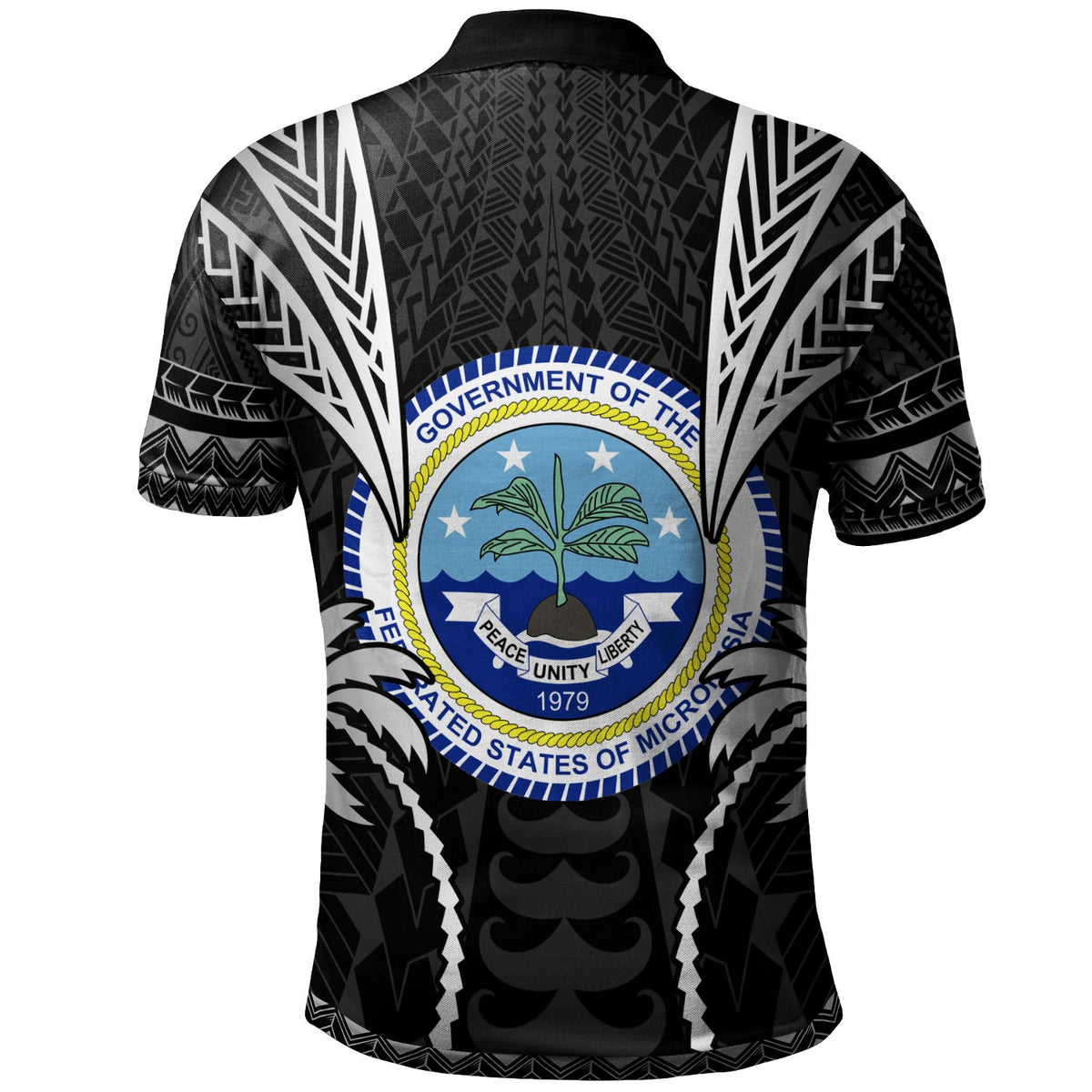 Federated States of Micronesia Polo Shirt Blood Runs Through My Veins Style Black - Polynesian Pride