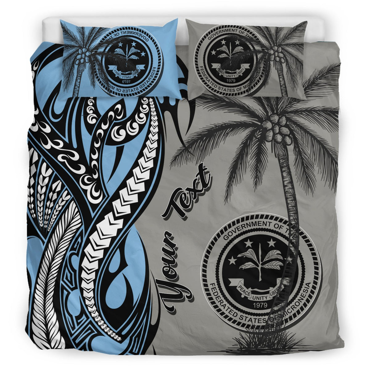 Federated States of Micronesia Custom Personalized Bedding Set - Classical Coconut Tree - Polynesian Pride