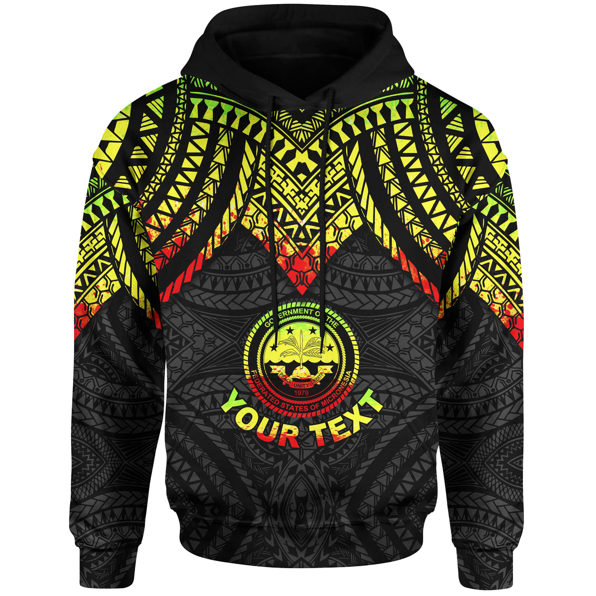 Federated States of Micronesia Custom Hoodie Micronesian Pattern Armor Style - Polynesian Pride