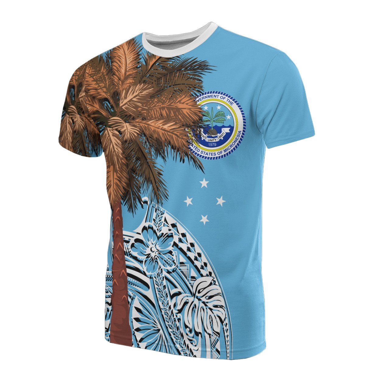 Federated States of Micronesia T Shirt Micronesian Palm Tree Flag Unisex Art - Polynesian Pride