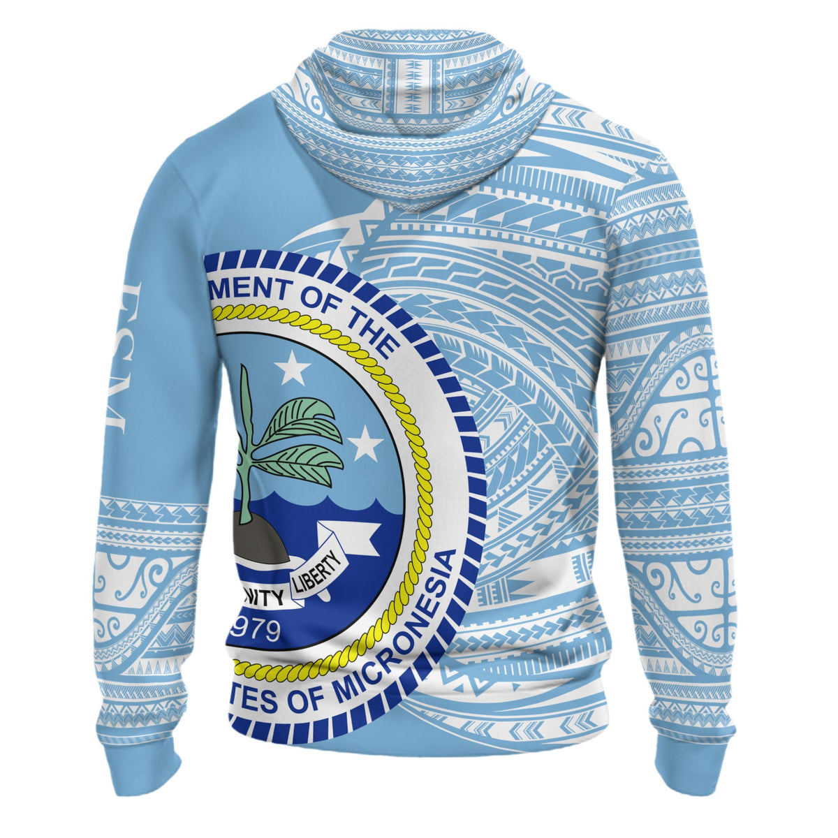 Federated States of Micronesia Hoodie Micronesia Patterns With Coat of Arms - Polynesian Pride
