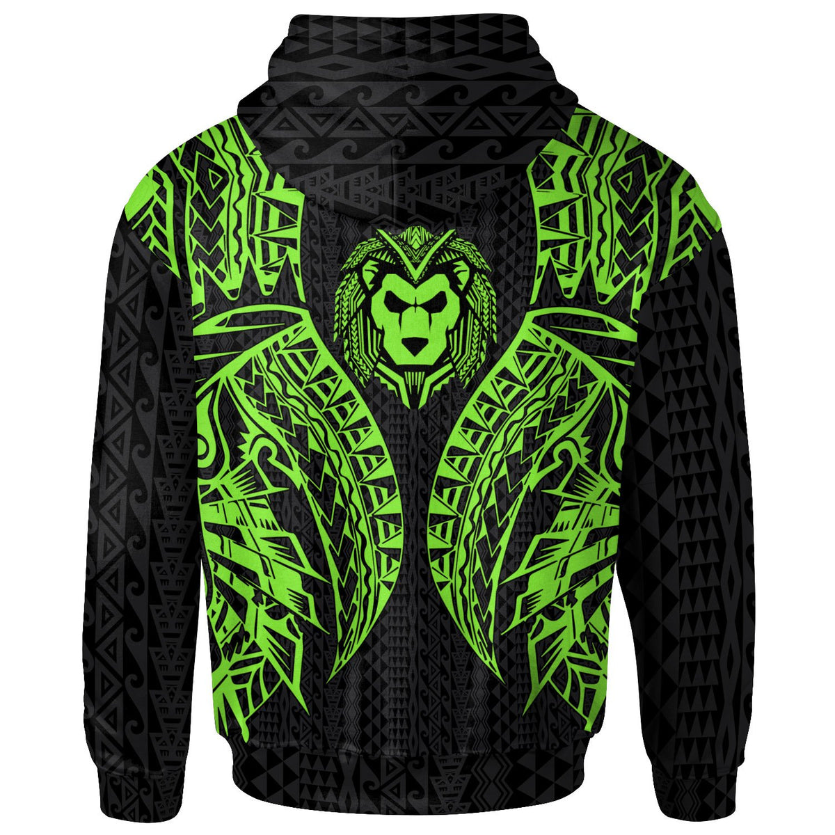 Federated States of Micronesia Hoodie Micronesian Lion Head Green Style - Polynesian Pride