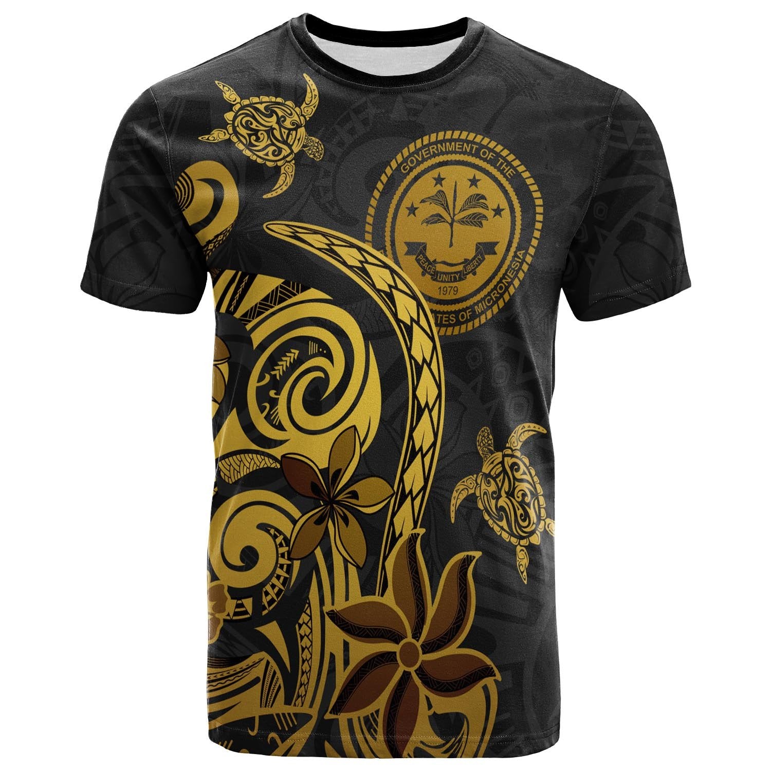 Federated States of Micronesia Custom T Shirt Folk Style Unisex Black - Polynesian Pride