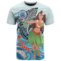Federated States of Micronesia T Shirt Polynesian Girls With Shark Unisex Black - Polynesian Pride