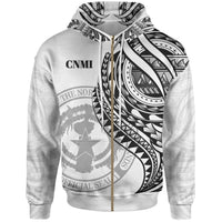 Northern Mariana Islands Zip Hoodie Black Polynesian Patterns Best CNMI Ever Unisex Black - Polynesian Pride