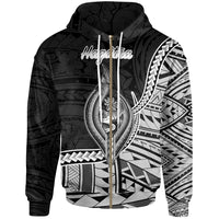Guam Zip Hoodie Hagatna Seal of Guam Polynesian Patterns Unisex Black - Polynesian Pride