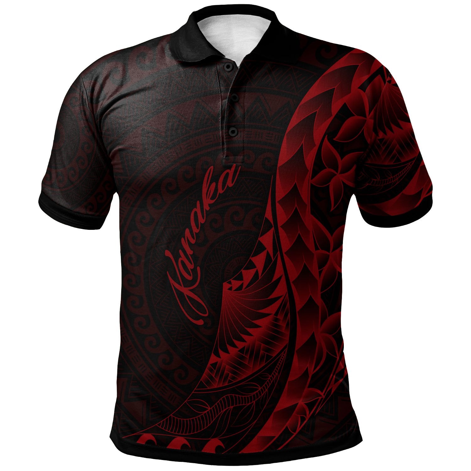 Kanaka Polo Shirt Polynesian Pattern Style Red Color Unisex Red - Polynesian Pride