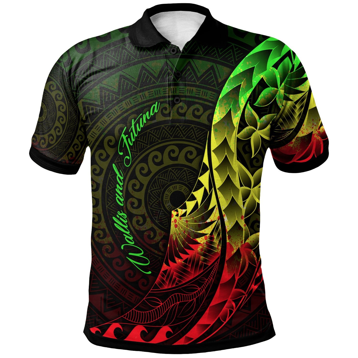 Wallis and Futuna Polo Shirt Polynesian Pattern Style Reggae Color Unisex Reggae - Polynesian Pride