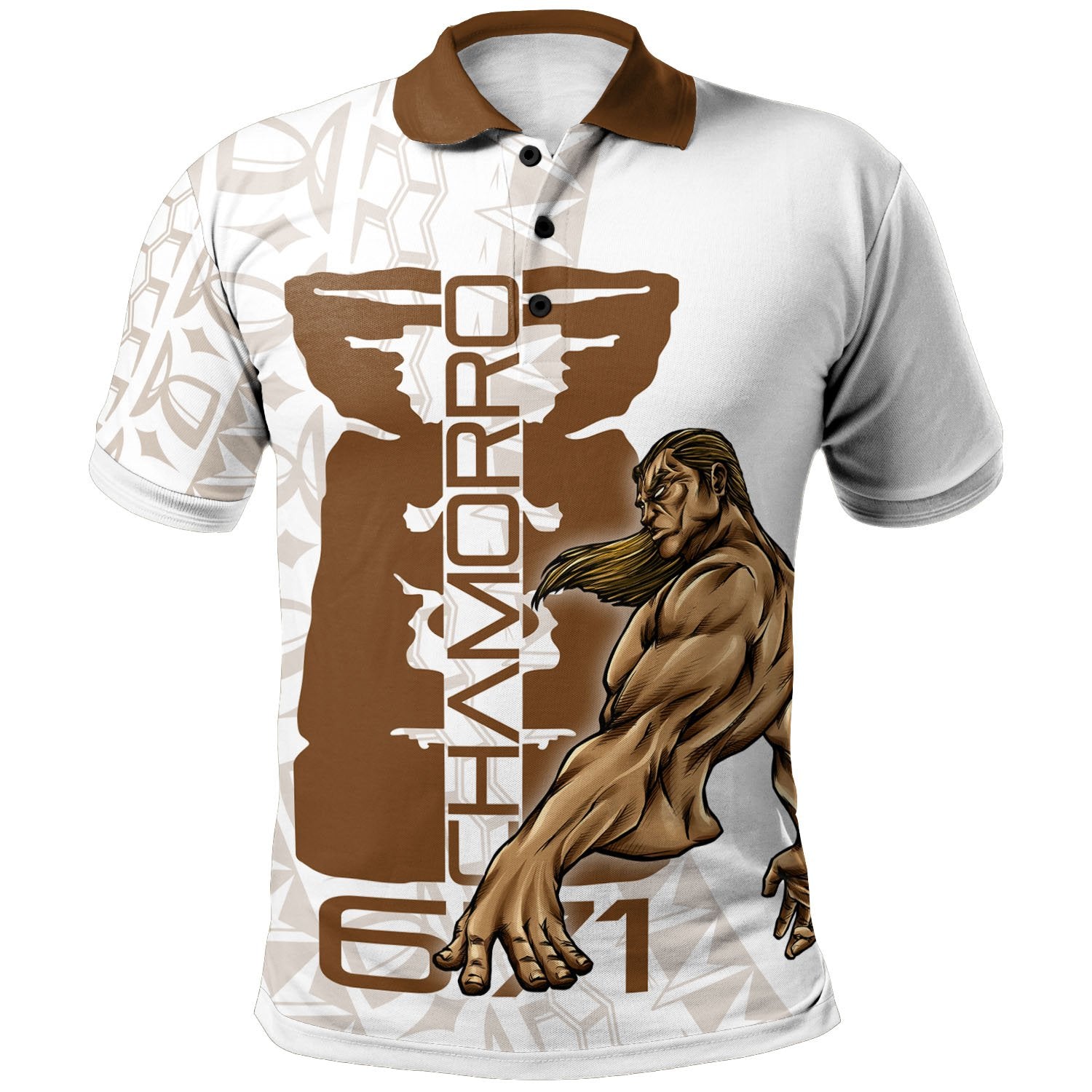 Guam Polo Shirt Chamorro With Puntan Unisex Brown - Polynesian Pride