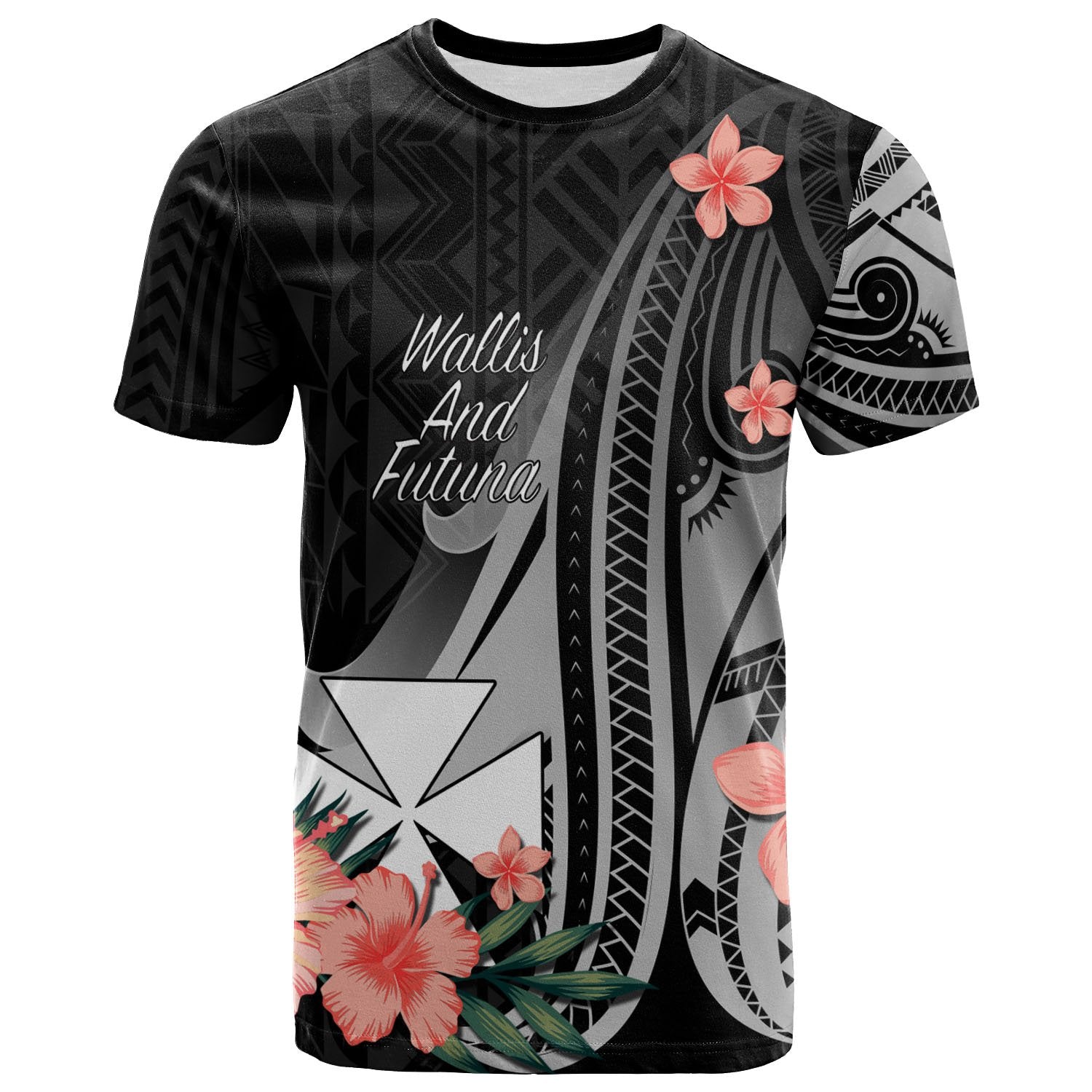 Wallis and Futuna T Shirt Polynesian Hibiscus Pattern Style Unisex Black - Polynesian Pride