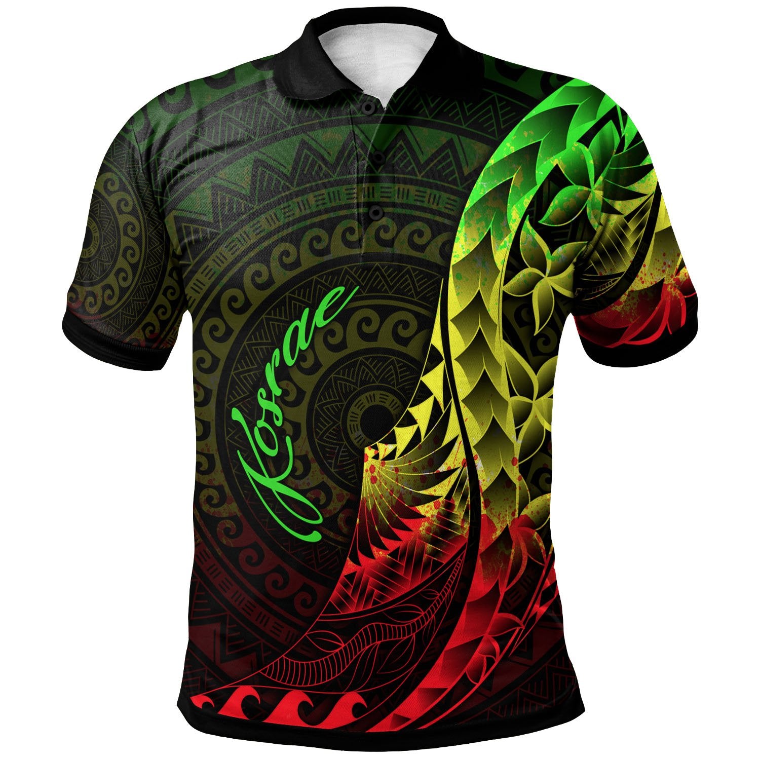 Kosrae Polo Shirt Polynesian Pattern Style Reggae Color Unisex Reggae - Polynesian Pride