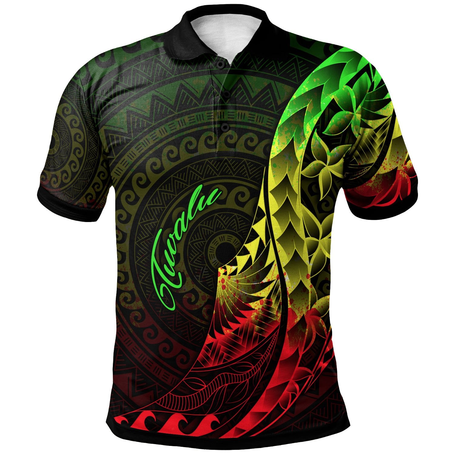 Tuvalu Polo Shirt Polynesian Pattern Style Reggae Color Unisex Reggae - Polynesian Pride