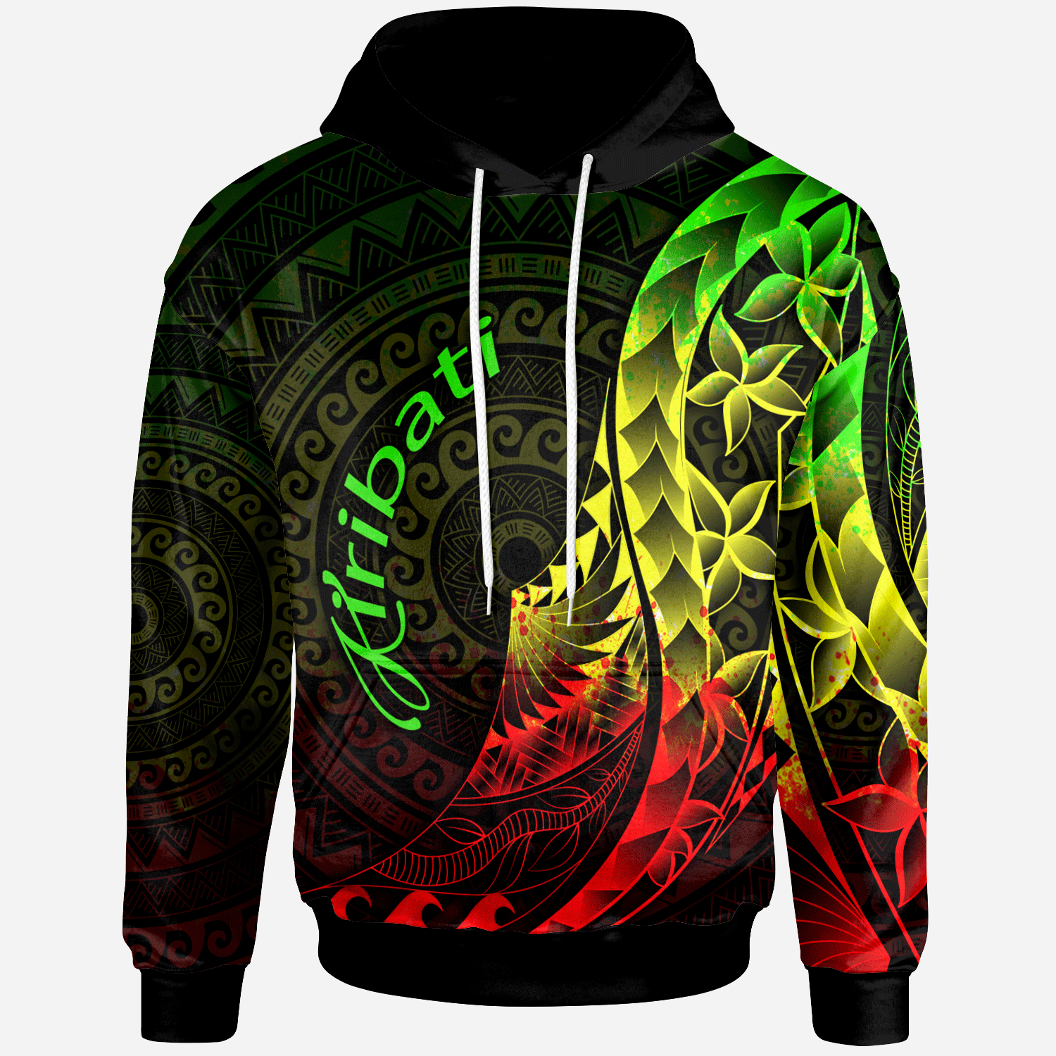 Kiribati Hoodie Polynesian Pattern Style Reggae Color Unisex Reggae - Polynesian Pride