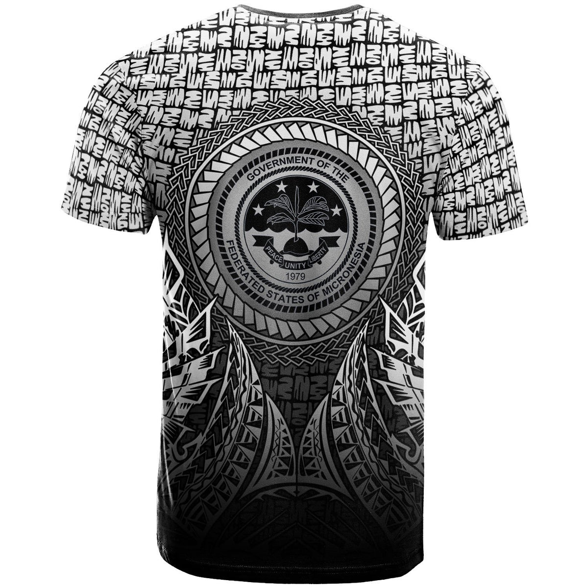 Federated States of Micronesia Pattern T Shirt Circle Pattern Black - Polynesian Pride