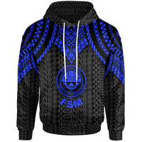 Federated States of Micronesia Hoodie Polynesian Armor Style Blue Unisex Blue - Polynesian Pride