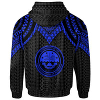 Federated States of Micronesia Zip up Hoodie Polynesian Armor Style Blue - Polynesian Pride