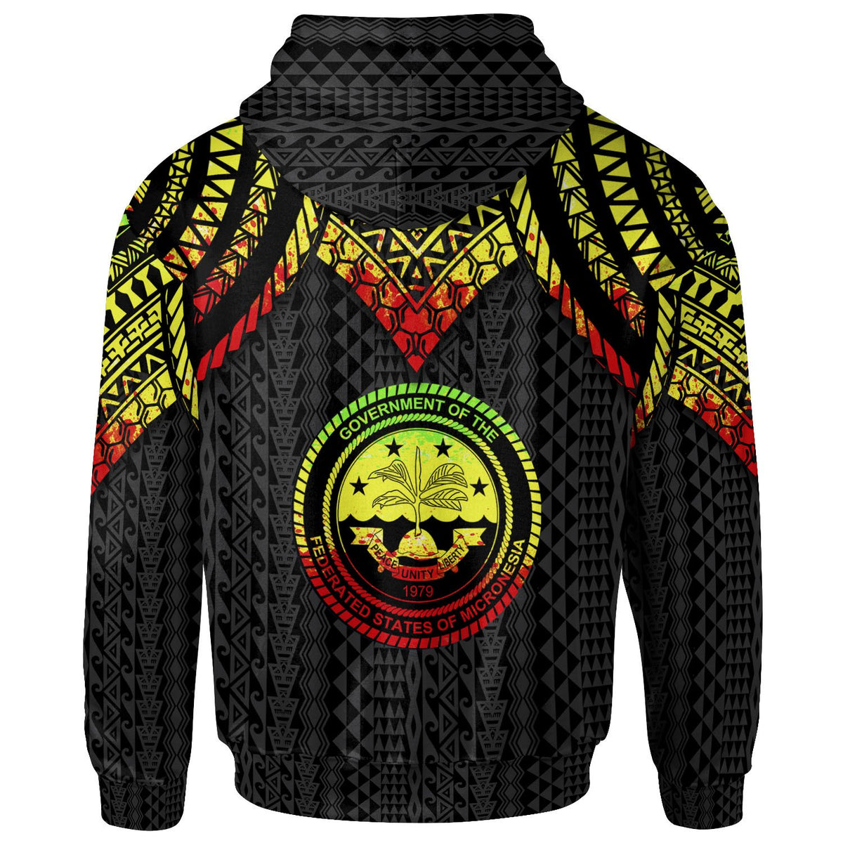 Federated States of Micronesia Custom Hoodie Polynesian Armor Style Reagge - Polynesian Pride