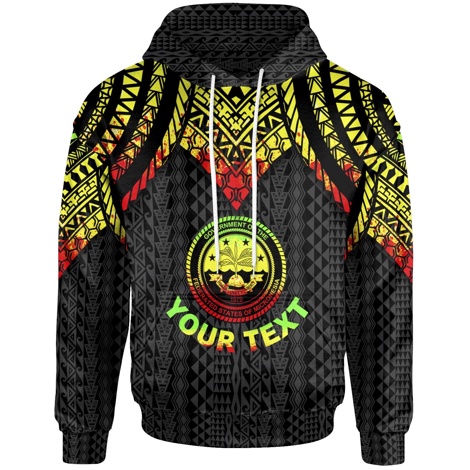 Federated States of Micronesia Custom Hoodie Polynesian Armor Style Reagge Unisex Reagge - Polynesian Pride