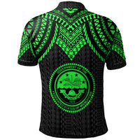 Federated States of Micronesia Custom Polo Shirt Polynesian Armor Style Green - Polynesian Pride