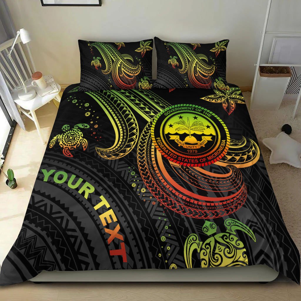 Federated States of Micronesia Custom Personalised Bedding Set - Reggae Turtle - Polynesian Pride