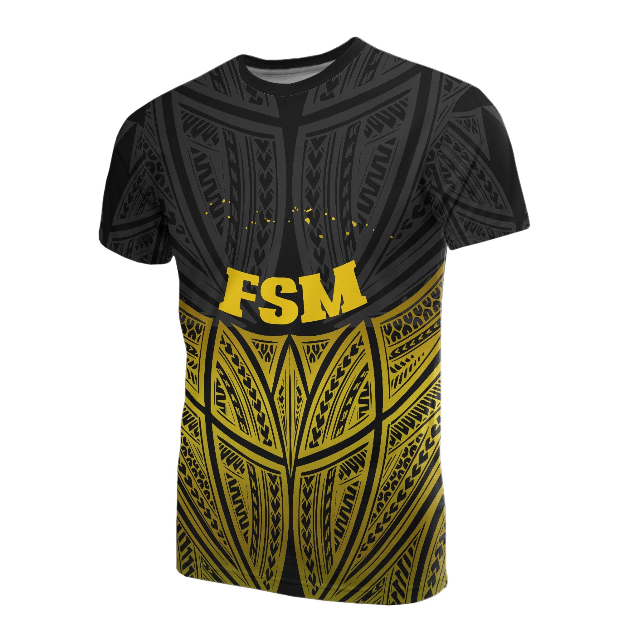 Federated States of Micronesia Polynesian T Shirt Gold Pride Map and Seal Unisex Gold - Polynesian Pride