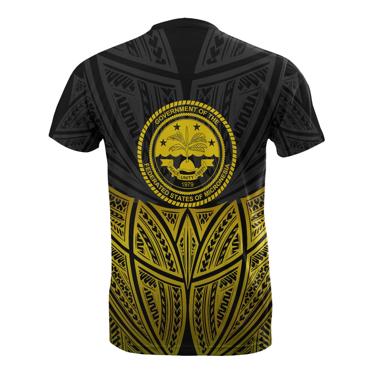 Federated States of Micronesia Polynesian T Shirt Gold Pride Map and Seal - Polynesian Pride