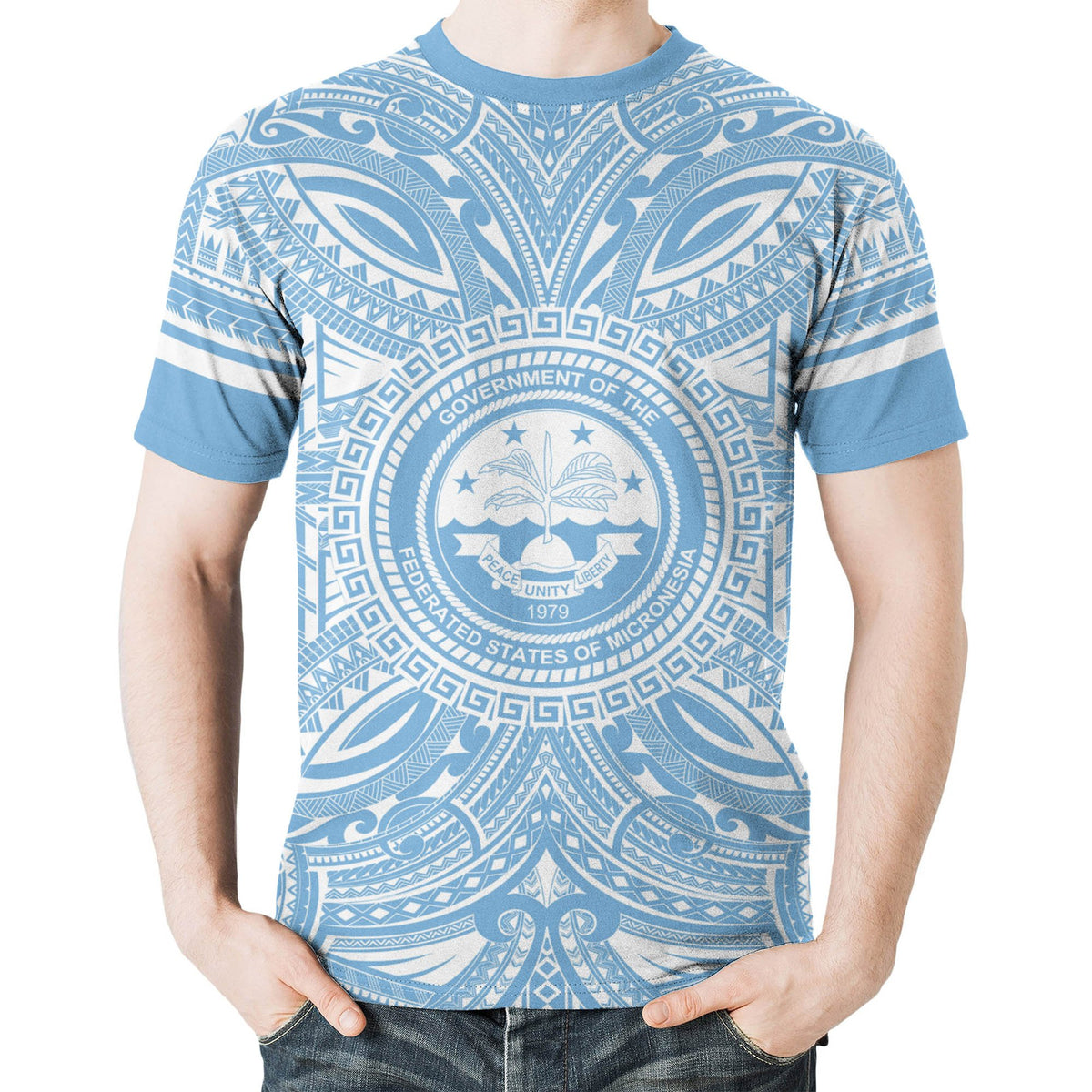 Federated States of Micronesia T Shirt FSM Coat of Arms Polynesian Flag Color - Polynesian Pride