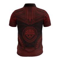Federated States of Micronesia Polo Shirt F S M Seal Polynesian Chief Tattoo Red Version - Polynesian Pride