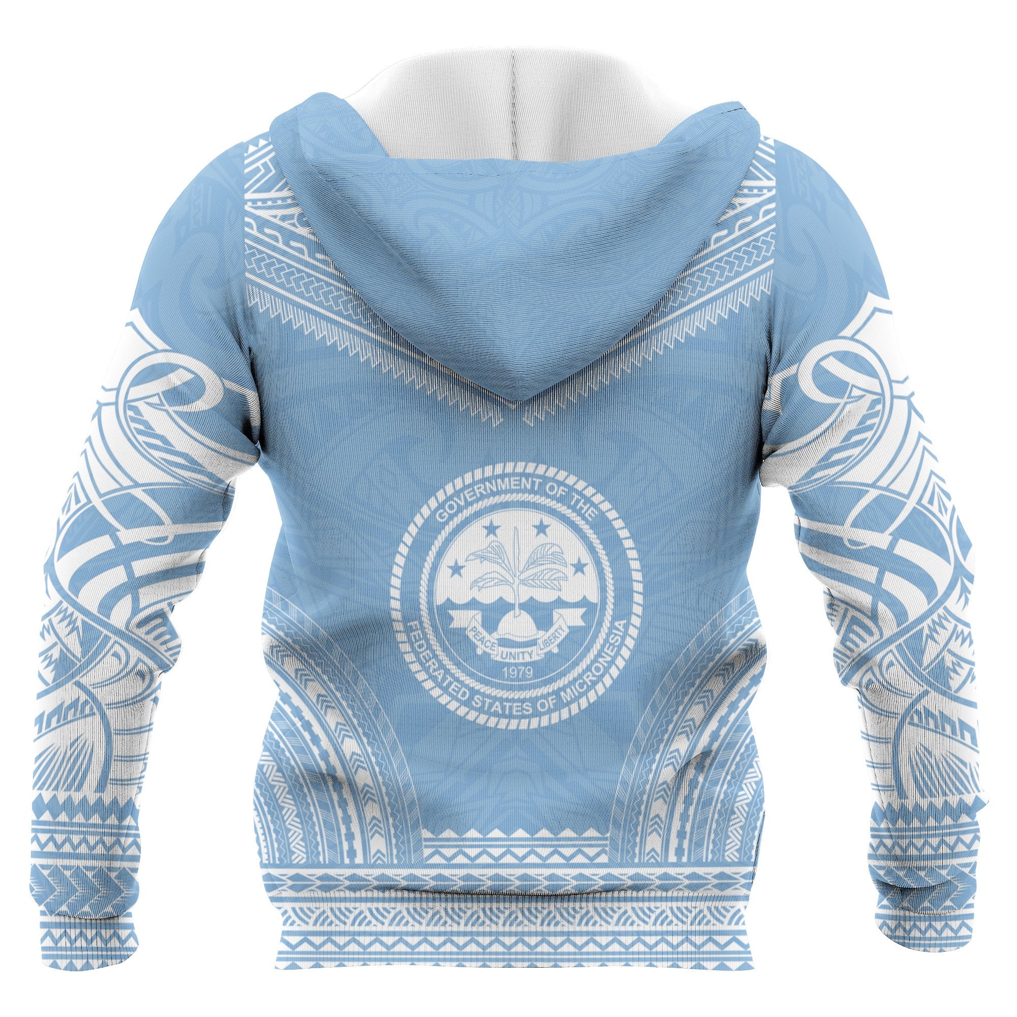 Federated States of Micronesia Polynesian Chief Custom Zip up Hoodie Flag Version Unisex Blue - Polynesian Pride