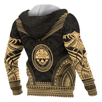 Federated States of Micronesia Polynesian Chief Custom Zip up Hoodie Gold Version - Polynesian Pride