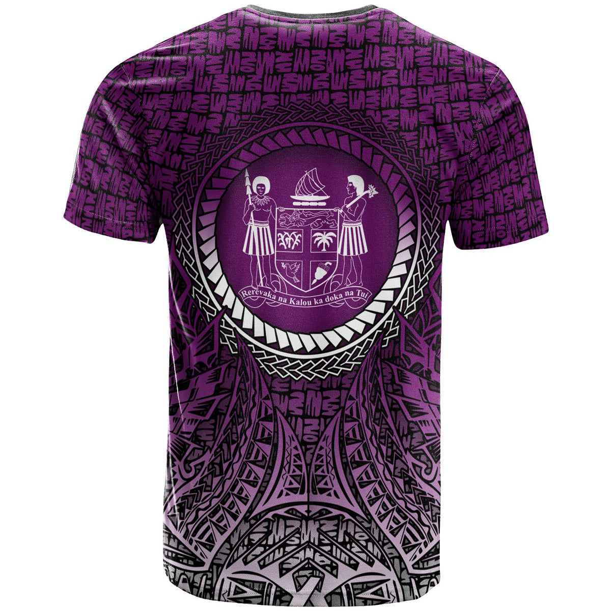 Fiji T Shirt Circle Pattern Purple - Polynesian Pride