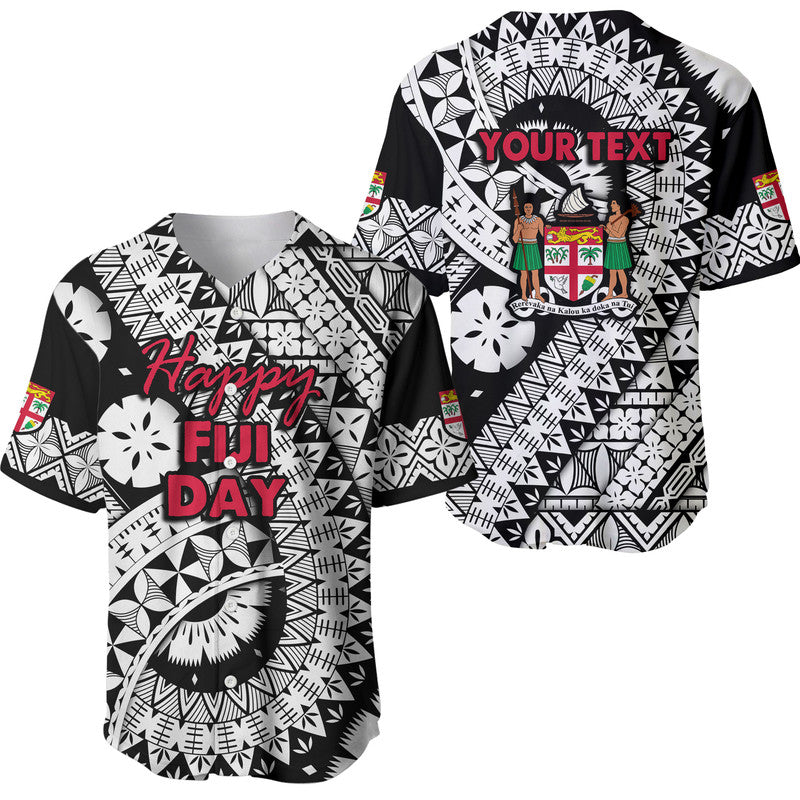 (Custom Personalised) Fiji Day Baseball Jersey Masi Kesa Black Style LT9 Black - Polynesian Pride