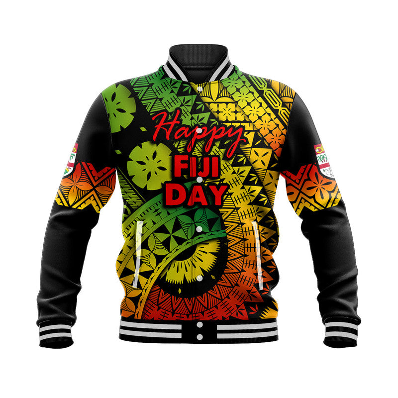 (Custom Personalised) Fiji Day Baseball Jacket Masi Kesa Reggae Style LT9 Unisex Reggae - Polynesian Pride