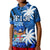 Custom Fiji Coat Of Arms Polo Shirt Masi Tapa Mixed Palm Tree No2 Blue Version LT9 - Polynesian Pride