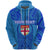 Custom Blue Zip Hoodie Fiji Rugby Polynesian Waves Style Unisex Blue - Polynesian Pride